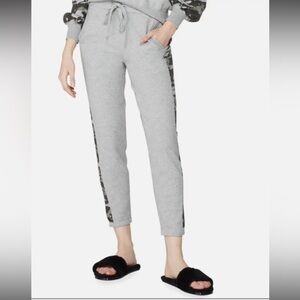 Monrow Light Gray Camo Cotton and Cashmere Joggers